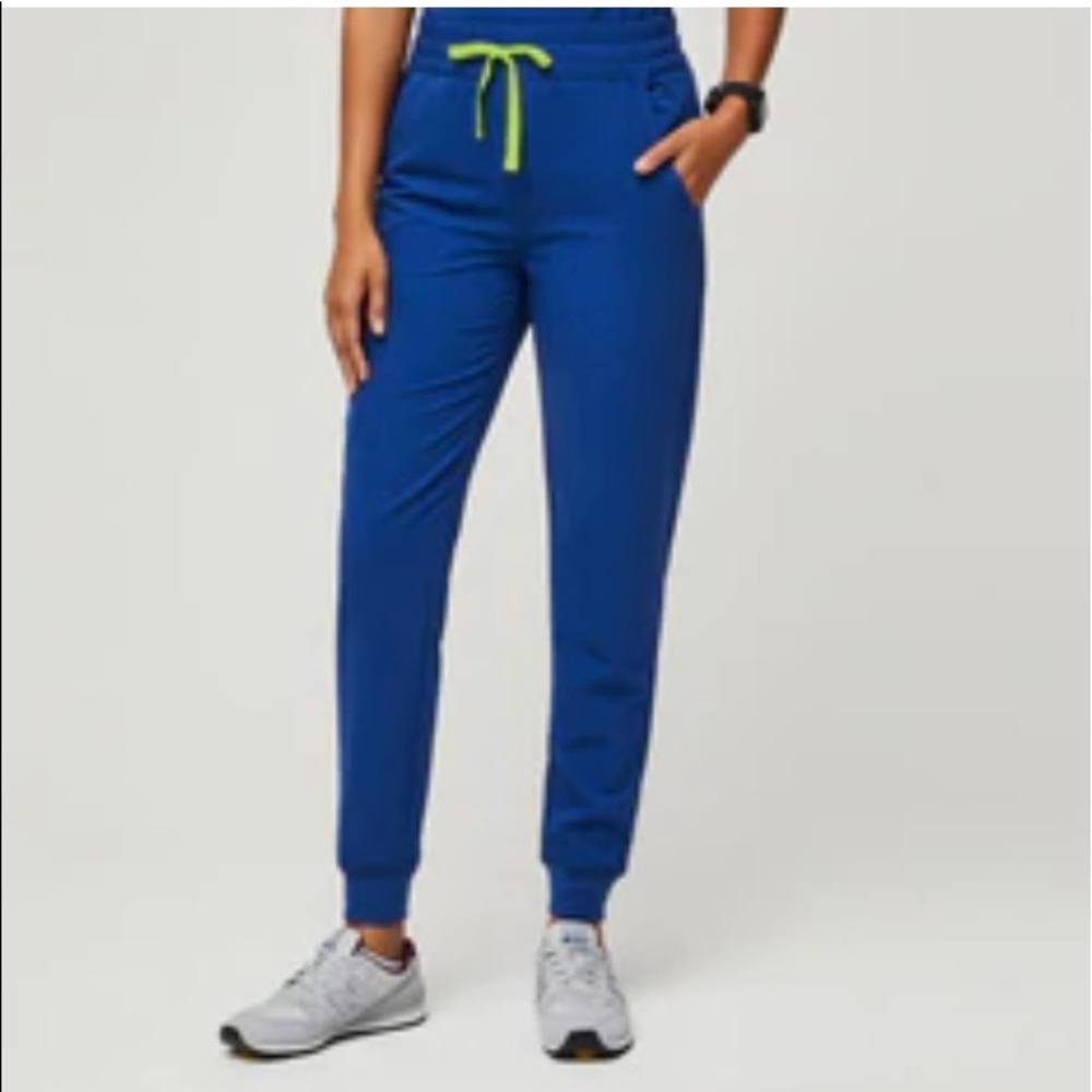 FIGS electric blue high waisted joggers